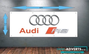 CAR LOGO AUDI - Workshop, Garage, Office or Showroom PVC BANNER 6FT x 2FT - Picture 1 of 5
