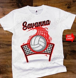 Personalized Name Volleyball Ball Sport Girl  Volleyball Player  T-Shirt - Picture 1 of 2