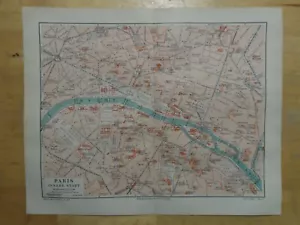 2 x Orig.(1908) Lithographie Stadtplan Paris innere Stadt / Umgebung (N1A) - Bild 1 von 3