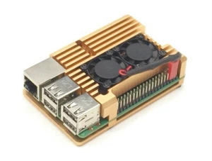 for Raspberry Pi 3 CNC Aluminum Alloy Case with Dual Cooling Fan Metal Shell Box - Picture 1 of 5