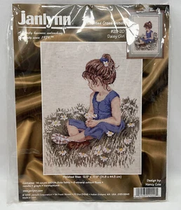 Vintage Janlynn 1996 Daisy Girl #29-20 gezählt Kreuzstich Kit 12,5"x17,5" offen - Bild 1 von 4