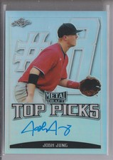 2019 Leaf Metal Draft Top Picks Josh Jung SILVER Autograph /50 On Card