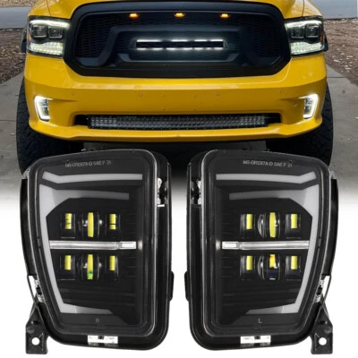 Pair DRL LED Bumper Fog Light for Dodge Ram 1500 2013-2018 Accessories Pickup - Imagem 1 de 4