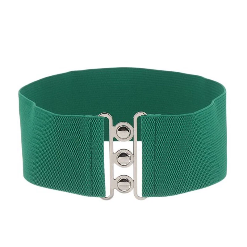 Mujeres Elástico Cintura Ancha Cinturón Hebilla Ancho Elástico Corsé Cintura Vestido Cintura⇓ Foto 1 de 4