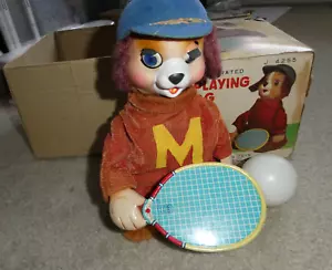 Vintage 1950s Linemar Japan Battery Operated Ball Playing Dog Toy 8.5" T in Box - Picture 1 of 4