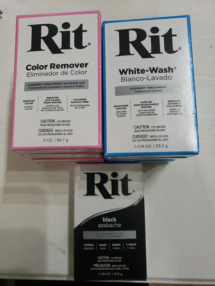 Rit Laundry Treatment White Wash 1 1/8 Oz Formula Stain Remover Set of 3