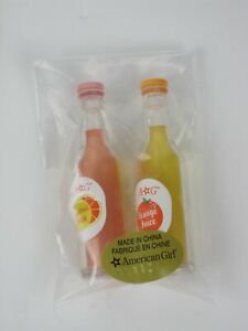 American Girl 2 Juice Bottles Orange and Grapefruit New From Coffee Shop