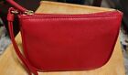 Talbots Red Leather Mini Clutch Wristlet Bag New