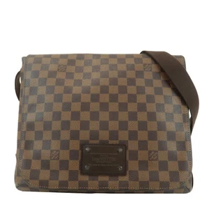 Auth Louis Vuitton Damier Ebene Brooklyn MM Messenger Bag N51211 Used - Picture 1 of 24