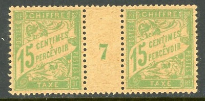 France 1894 Due 15¢ Light Green Millesime Sc# J31 Mint H545 - Image 1 of 4