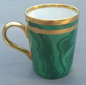 Christian Dior Gaudron Malachite Turquoise Green Gilded Mug RPL# 55002 Vintage - Picture 1 of 4