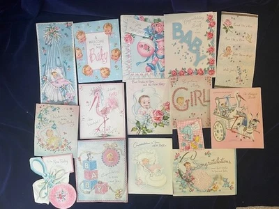15 tarjetas de bebé vintage 1956 adorables animales artesanía álbum de recortes efímero envío gratuito Foto 1 de 4