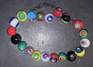 Pulsera elástica de cuentas Millefiori de vidrio artístico vintage leer - Imagen 1 de 10