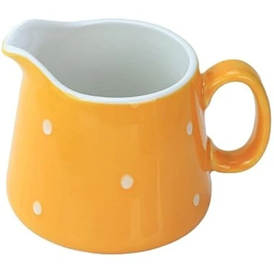 Crema cerámica de lunares con mango, jarra crema de café y leche de 8,5 oz Foto 1 de 4