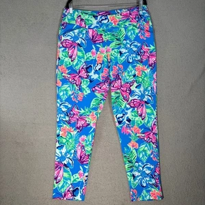 Lilly Pulitzer Luxeletic Pants Size 16 Corso in Pundy Blue Isle Be Back Leggings - Picture 1 of 15