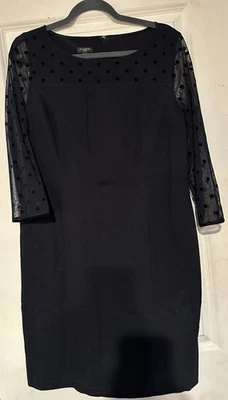 Vestido para mujer Talbots talla 12 Petite negro manga larga Foto 1 de 4