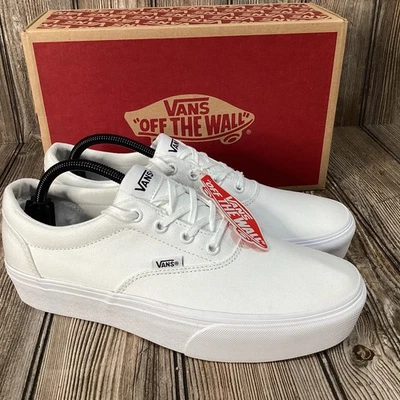 Vans платформе Doherty женщин белый холст коньков повседневные кроссовки размер 10,5 новый - Изображение 1 из 4