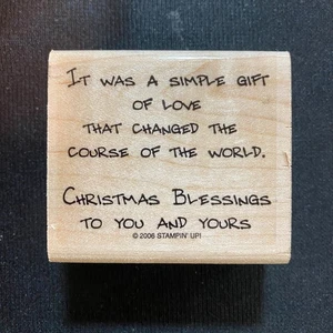 ¡Sello de goma de bendiciones de Navidad de regalo simple de amor estampado! 2,5 x 2,5 pulgadas - Imagen 1 de 3