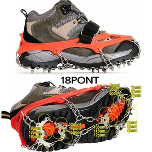 For Outdoor Lightweight Stainless Steel 18 Spike Crampons for Snow Hiking - Picture 1 of 14