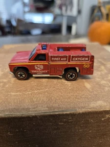 Hot Wheels Red Line 1974 Mattel Emergency Unit First Aid Rescue Fire Truck - Picture 1 of 5