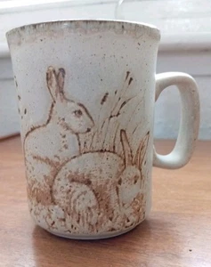 Vintage Dunoon Ceramic Mug Made In Scotland Rabbits  - Picture 1 of 7