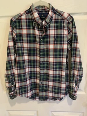 Ralph Lauren L/S Camisa Abotonada Jóvenes Niños Talla Grande L (14-16) Negro Rojo Cuadros Foto 1 de 4