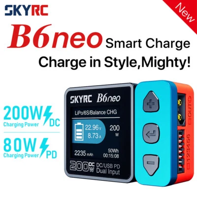 SkyRC B6neo Smart Charger DC 200W PD 80W LiPo Battery Balance Charger Discharger - Image 1 of 4