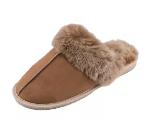 Lammfell Leder Hausschuhe Latschen Schlappen Pantoffeln Fellschuhe Slipper 36-47 - Bild 1 von 8
