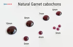 6MM Natural Red Garnet Round Cabochons Flat Back Loose Gemstone Cabs 6 pcs - Picture 1 of 8