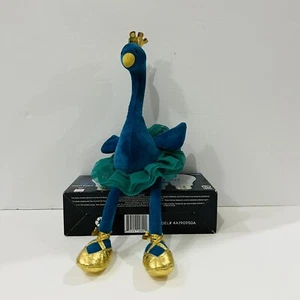 Bailarina de peluche 14" pavo real pájaro gelatina gato bailarina azul tutú peluche corona - Imagen 1 de 6