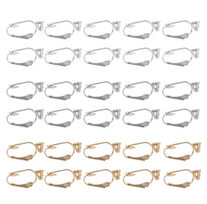 10 Pieces Clip-on Earrings Converters with Post Non-Pierced Ears Making Jewelry - Picture 1 of 14