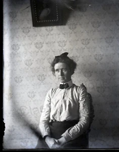 Antik Negativglas Dia Foto Frau Porträt Americana Ossipee NH #45 - Bild 1 von 4