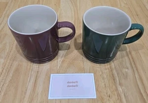 Le Creuset Set of 2 Botanique 12 oz Mugs Stoneware Fig & Artichaut Pre-Owed - Picture 1 of 6