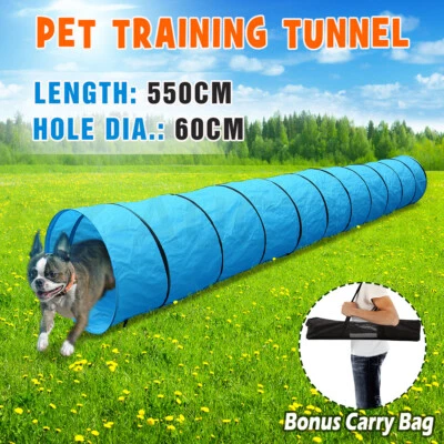 Pet Agility Training Waterproof Cat Dog Exercise Tunnel Chute 5.5M & Carry Bag - image 1 of 4