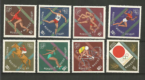 Mongolie 1964 Jeux Olympiques de Tokio série de 8 timbres neufs MNH /TR1248