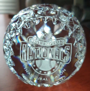 2005 Washington Nationals Inaugural Season Waterford Crystal Baseball - Picture 1 of 7