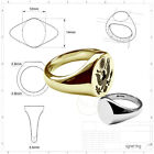 9Ct Yellow Gold Usa Great American Seal Engraved Oval Signet Rings Fully Uk Hm