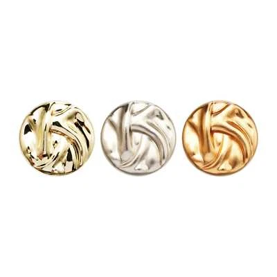 5pcs Wave Pattern Metal Buttons for Clothing & Bag Crafts Decoration 15-23mm - Image 1 of 3