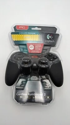 NEW Logitech Cordless Rumblepad 2 Vibration Gamepad Controller PC SEALED - Image 1 of 4