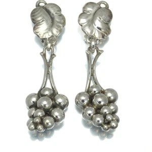 Auth Georg Jensen Earrings Moonlight Grapes 40 925 Sterling Silver - Picture 1 of 5