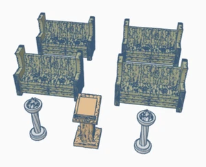 Church furniture Pews Lectern 28mm dungeons and dragons frostgrave Table top DND - Picture 1 of 4