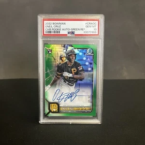 O'Neil Cruz Rookie RC Auto /99 PSA 10 2022 Bowman Green Refractor Pirates - Picture 1 of 2
