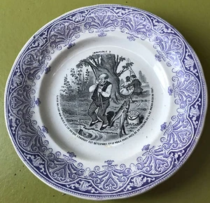 ASSIETTE PARLANTE HUMORISTIQUE SERIE IMPAYABLE n°3 B & Cie CREIL ET MONTEREAU - Picture 1 of 4