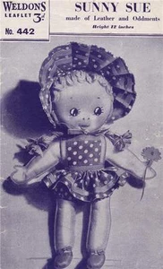 1940's Sunny Sue DOLL - COPY toy sewing pattern - Picture 1 of 1