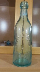 Hermosa BOTELLA SUPERIOR VERDE BLANQUEADA Temprana Francis HESS Blob FILADELFIA - Imagen 1 de 8