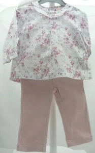 Gocco ensemble blouse pantalon rose fleurs bébé 3/6 mois - Imagen 1 de 3