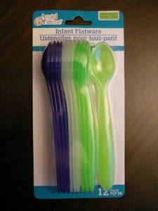 Infant  Flatware ** Spoons /  REUSABLE   12 pcs.**  Free  Shipping - Picture 1 of 4