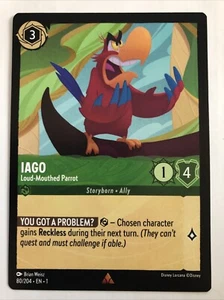 Disney Lorcana The First Chapter Iago Loud-Mouthed Parrot 80/204 NM Rare - Picture 1 of 2