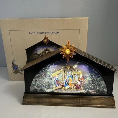 Belén Cracker Barrel Brillo Globo Estrella Iluminada Movimiento Continuo Foto 1 de 4