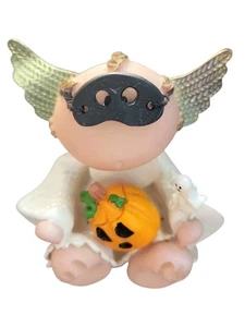 Statuina guance angelo vintage 2001 Kirk's Kritters Halloween zucca fantasma e maschera - Foto 1 di 4